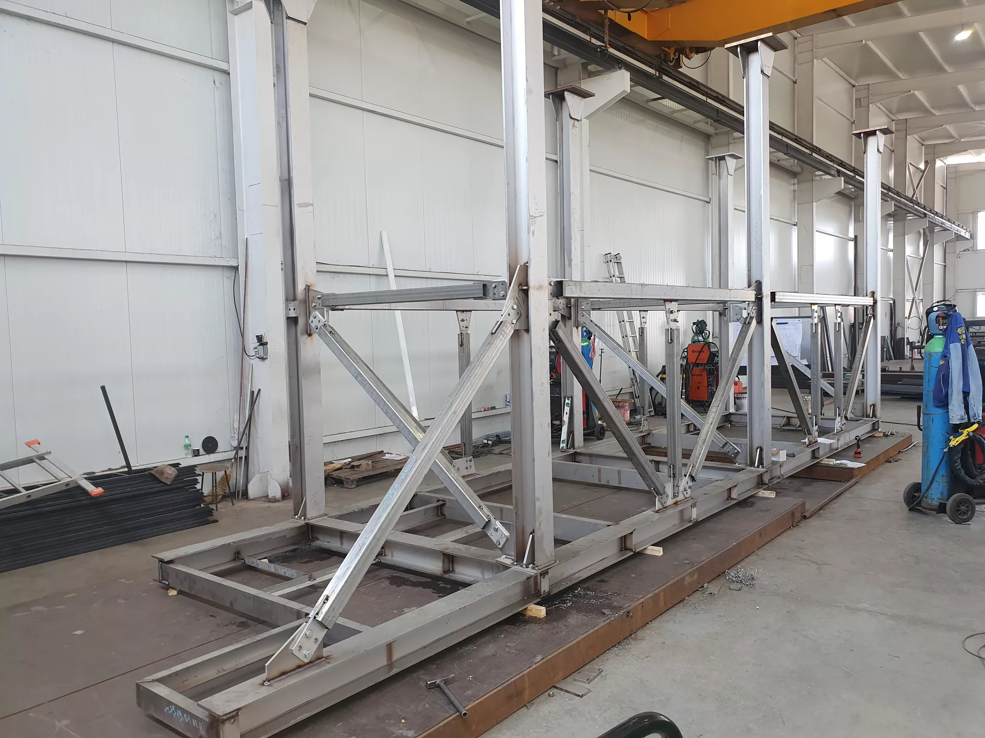 Welded stainless steel frame fabricated and assembled in our workshop.